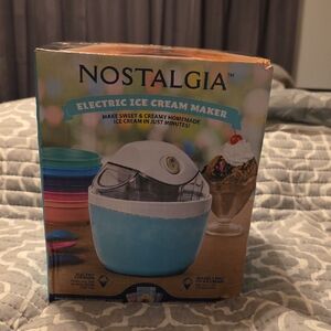 Nostalgia Electric Ice Cream Maker - Blue and White